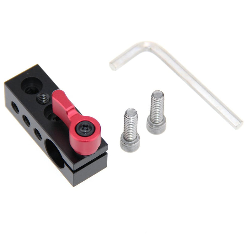 CAMVATE 15mm Rod Clamp Holder with 1/4" Thread for DSLR Rig Rail Support Magic Arm Monitor