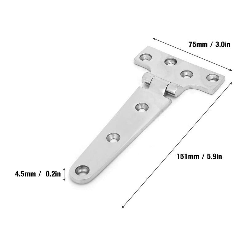 T-Hinges,1pc Thickened Stainless Steel T Type Hinge Home Door Gate Accessories 151754.5mm