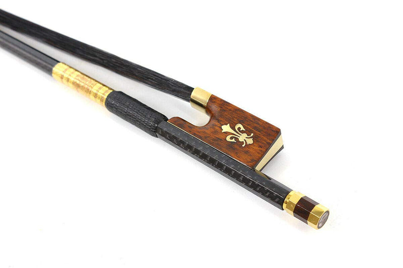 Yinfente 4/4 Violin Bow Carbon Fiber Violin Bows Snakewood Frog Professional Natural Bow Hair Black Hair pernambuco Level