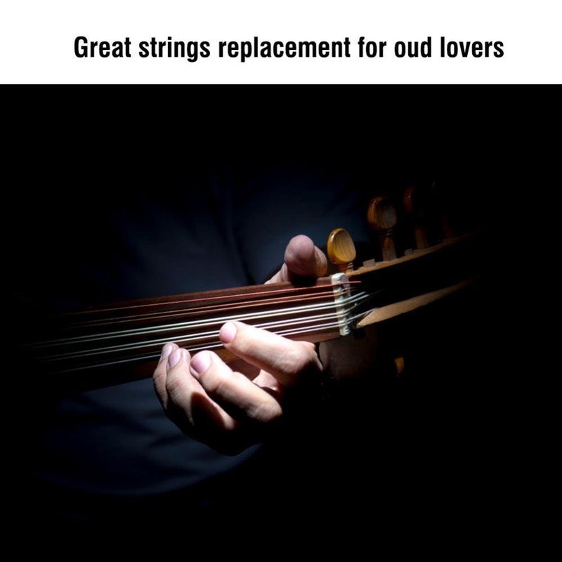 Oud Strings, Nylon Silver Plated Copper Alloy Clear Normal Tension Oud Strings Set Replacement Accessory (12 strings)