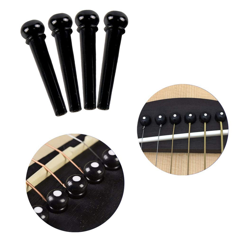 24pcs Acoustic Guitar Bridge Pins Pegs with 1pc Bridge Pin Puller Remover, Ivory & Black-Jinlop