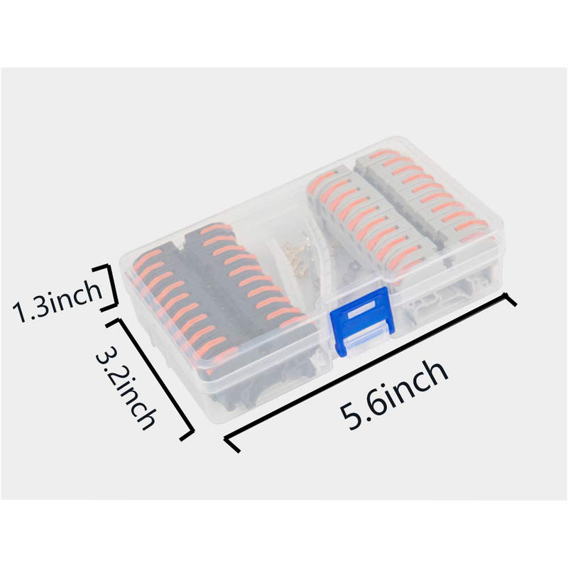 UOHGDPY DIN Rail Terminal Blocks kit,Universal Compact Wire Wiring Connector (20 pcs connectors+2 pcs Article in Parallel+ 2 pcs Digital Identification+2Pcs Fixed clamp+20 pcs Screw) 20 pcs connectors+Article in parallel+ Digital identification+screw