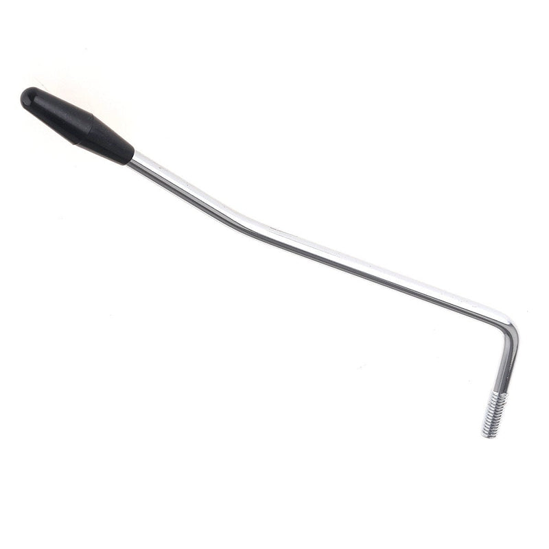 Musiclily 6mm Guitar Thread-in Tremolo Arm Whammy Bar Electric Guitar Vibrato Arm for Fender Squier Strat Style, Chrome w/Black Tip Chrome w/ Black Tip