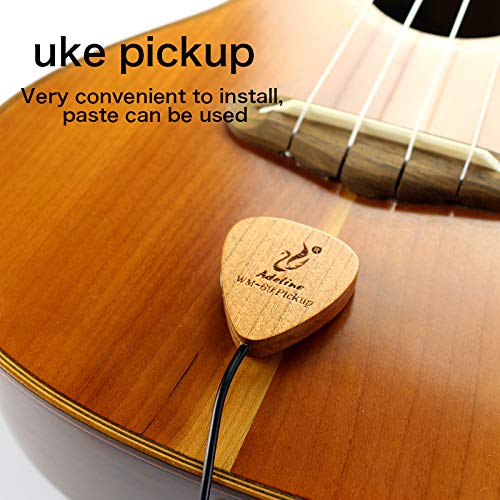 Adeline Ukulele pickup transducer, It's suitable for Classical Acoustic Guitar Violin Viola Banjo Mandolin Ukulele Uke Cello， can"eq" the sound with placement front,side,back etc. (Heart) Heart