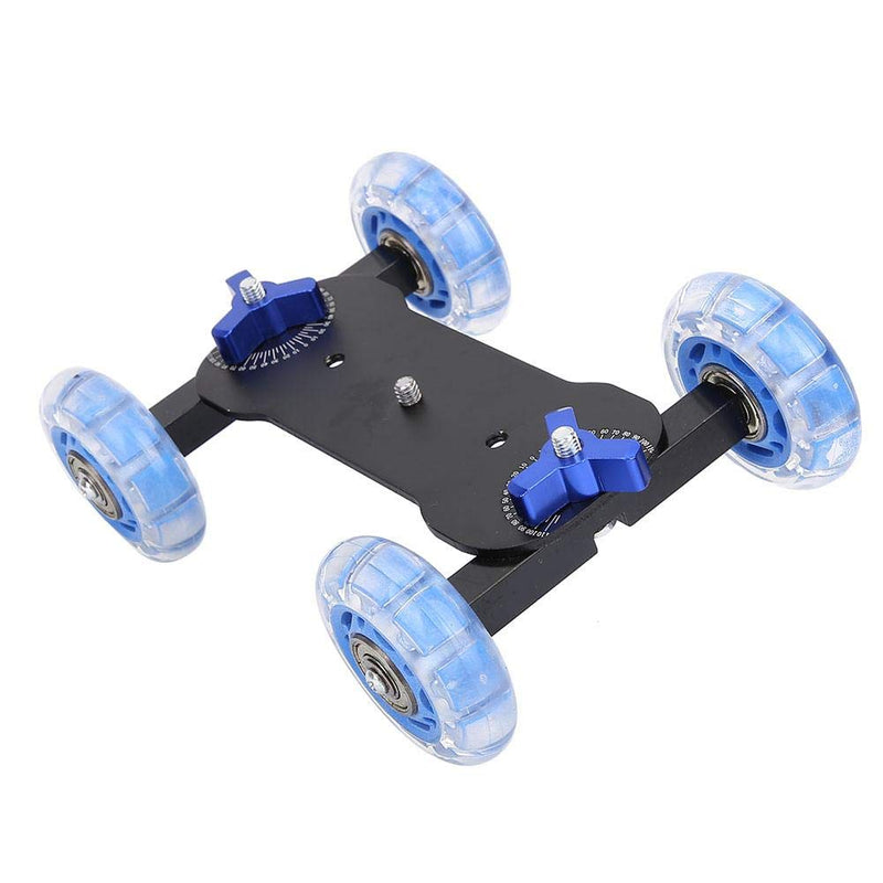 Mini Camera Dolly Roller, Camera Dolly Wheel for DSLR, Multifunctional Adjustable Desktop Camera Slider Car with 10KG Load & Precise Scale, for Video Camcorders, 1/4 Screws & Low Noise