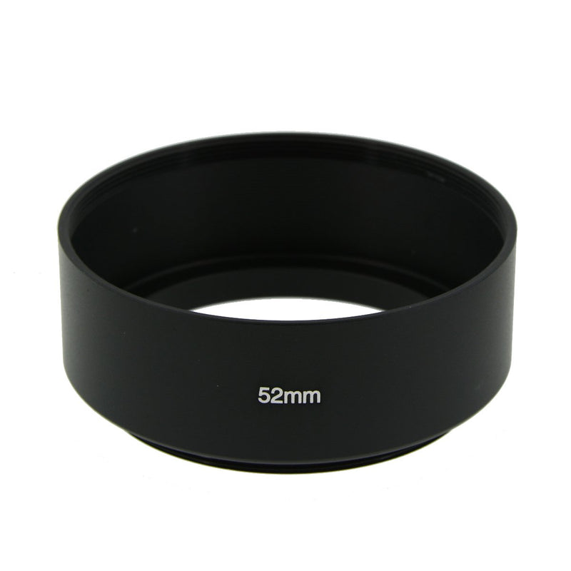 SIOTI Camera Standard Focus Metal Lens Hood with Cleaning Cloth and Lens Cap Compatible with Leica/Fuji/Nikon/Canon/Samsung Standard Thread Lens 52mm