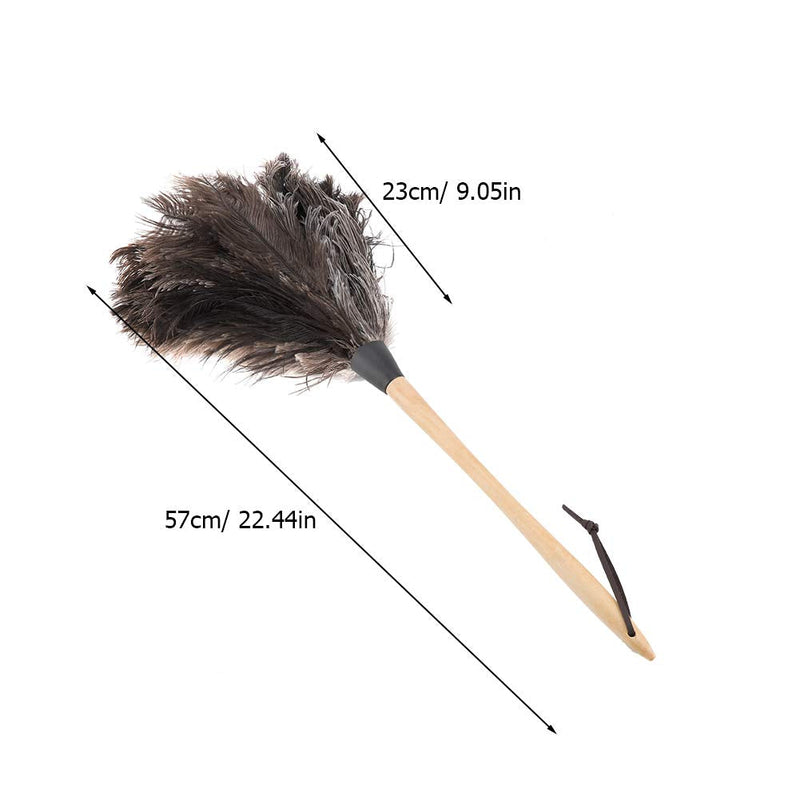Ostrich Feather Duster, 22'' Super Soft Handmade Washable Non-electrostatic Ostrich Cleaning Duster Easy Efficient Dusting with Wooden Handle (Brown)