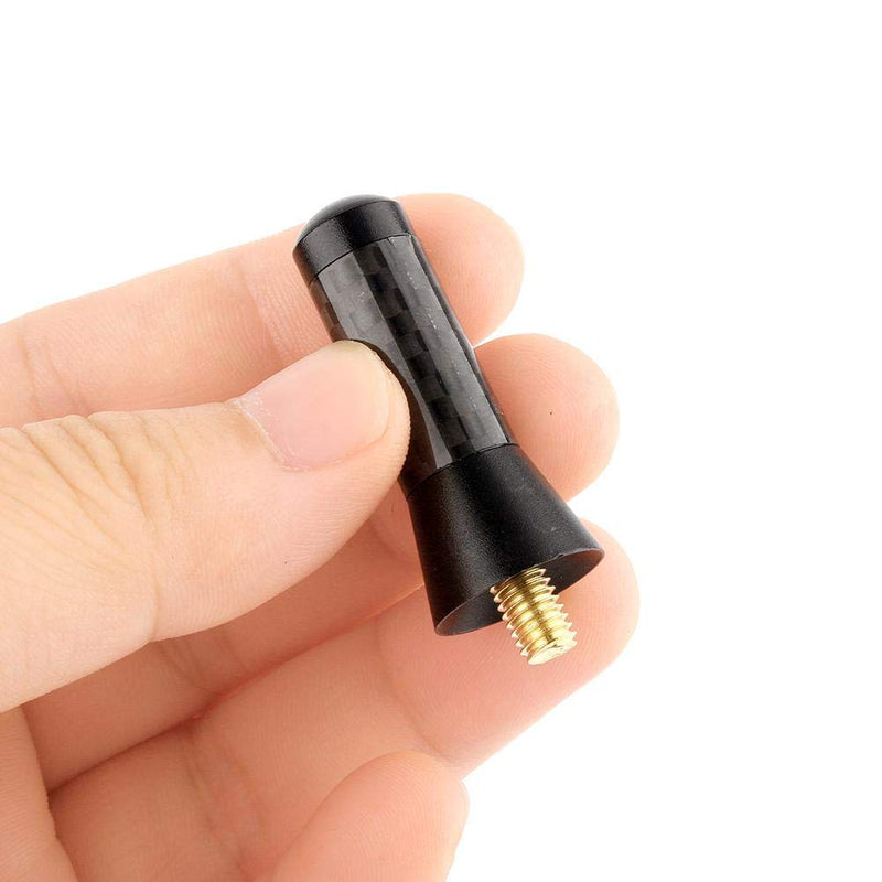 [AUSTRALIA] - Mini Car Short Antenna, 3.5cm Aerial Universal Car Stubby Antenna Carbon Fiber Shorty Antenna with Screw Aluminum 