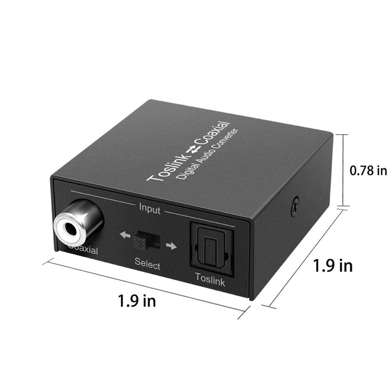 [AUSTRALIA] - Digital Coaxial to Optical Converter, Bi-Directional Coax Digital Audio Converter Optical-to-Coaxial or Coax-to-Optical Digital Audio Converter Adapter 
