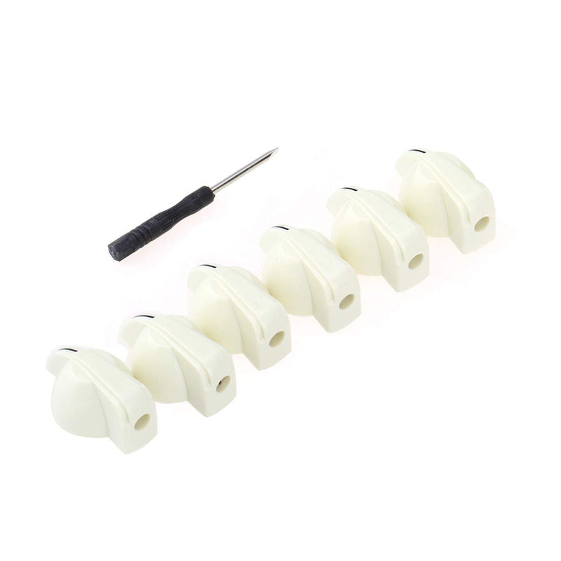 Musiclily Pro Imperial Inch Size Guitar Amplifier Effect Pedal Chicken Head Pointer Knobs with Set Screw,Cream (Set of 6) Cream