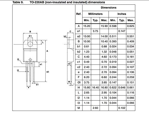 Bridgold 10pcs BTA16-800B BTA16-800 BTA16 Medium Current Triac thyristor,Gate Trigger 16A 800V Through Hole,TO-220AB
