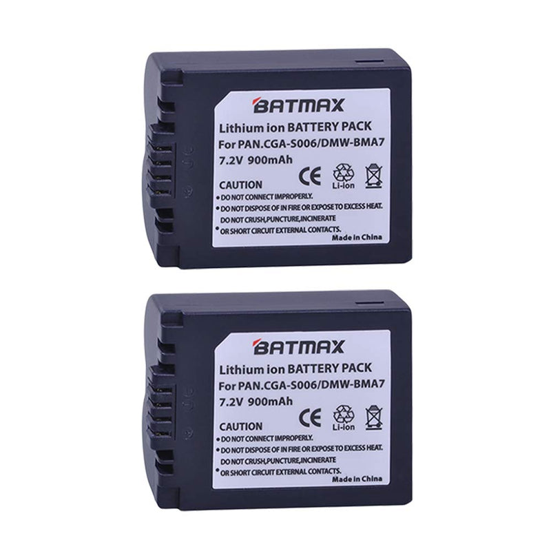 Batmax 2Packs CGA-S006 CGA-S006E Battery + Dual USB Charger for Panasonic Lumix DMC-FZ7 DMC-FZ8 DMC-FZ18 DMC-FZ28 DMC-FZ30 DMC-FZ35 DMC-FZ38 DMC-FZ50 Digital Cameras