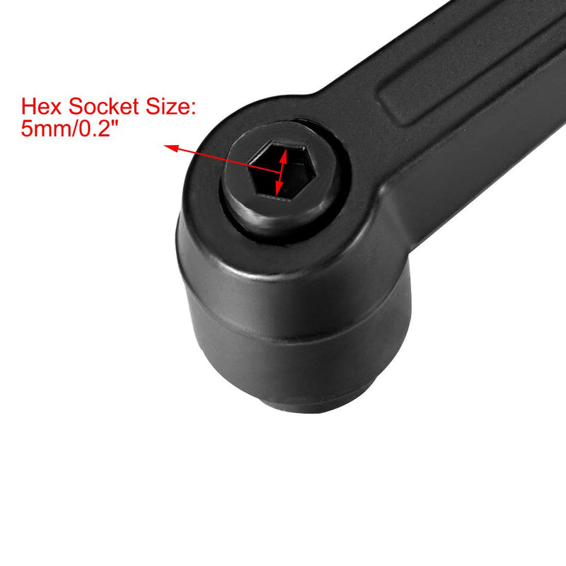 uxcell M10 Handle Adjustable Clamping Lever Thread Push Button Ratchet Female Threaded Stud 3 Pcs