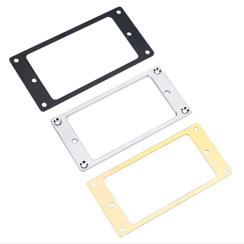 Metal Flat Hunmbucker Electric Guitar Pickup Frame Mounting Ring 2 Pcs (Black) Black