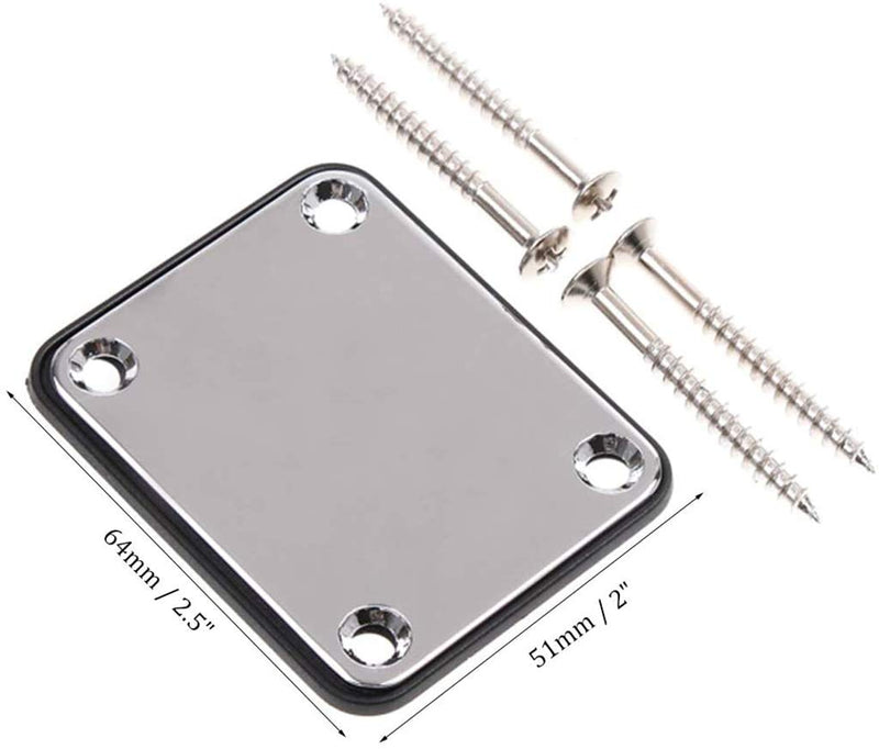 ZERIRA Metal Guitar Neck Plate with Screws for Replacement Electric Guitar Accessories