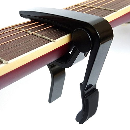 WINGO Quick-Change capo for Acoustic and Electric Guitars with 5 Picks for Free, Black