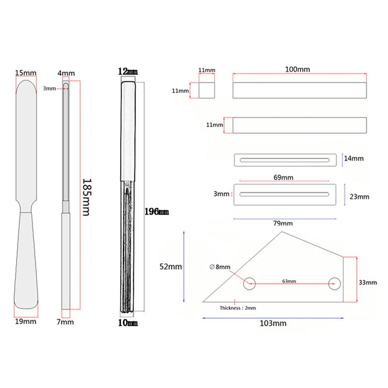 Alnicov Stainless Steel Guitar Fret Crowning File, Fret Rocker, Fingerboard Protectors Set Fret Levelling Grinding Tool Kit for Luthier and Guitar Players-6PCS