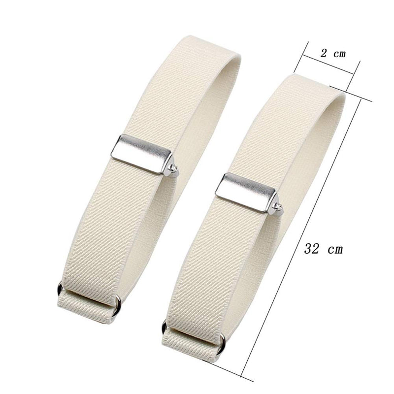 6 Pieces (3 Pairs) Elastic Adjustable Armbands Sleeve Hold Ups Sleeve Bands Anti-Slip Shirt Sleeve Holders Hold Up Sleeve Garters Elastic Armbands (White)