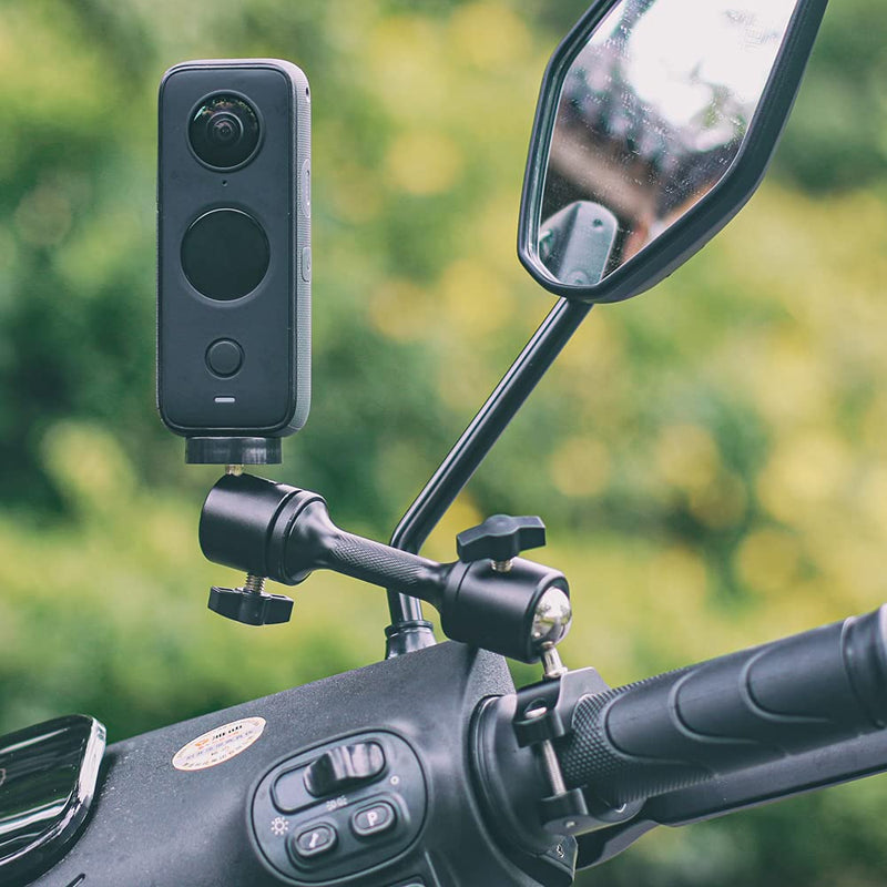 Aluminum Motorcycle Sports Camera Bracket,360° Motorcycle Bike Camera Holder Handlebar Mount Bracket Compatible with GoPro Hero 10 Black,Hero 9/8/7/6/5 and Other Action Cameras（Large Diameter） Large Diameter Mount