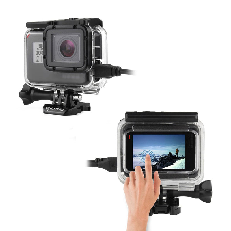 Side Open Skeleton Housing Case for GoPro Hero 5/6 Black Action Camera - Protective Lens Removal NOT Needed - Transparent Clear