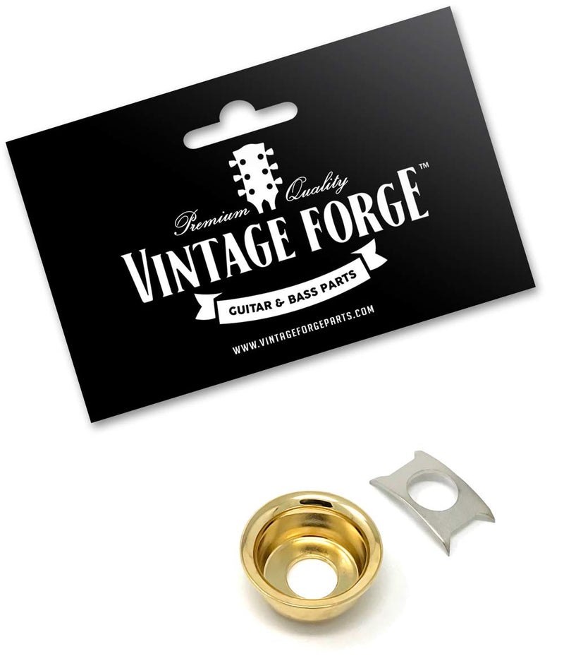 Vintage Forge Gold Cup Jack Plate for Fender Telecaster Tele Guitar Recessed Output Ferrule JPT90-GLD