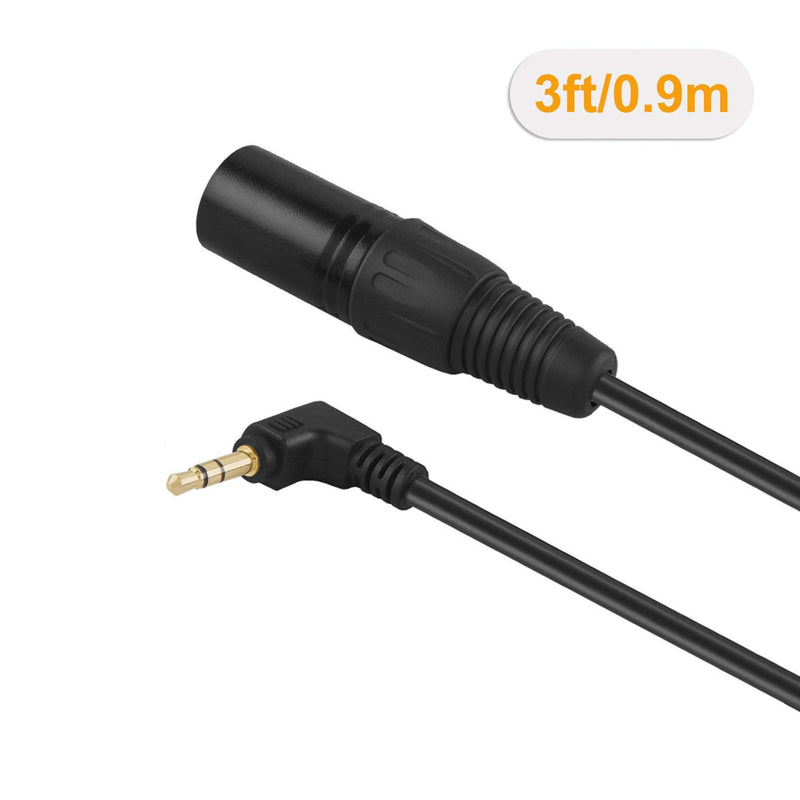 [AUSTRALIA] - CableCreation 3 Feet Angle 3.5mm (1/8 Inch) Stereo Male to XLR Male Cable, Black 3Feet 