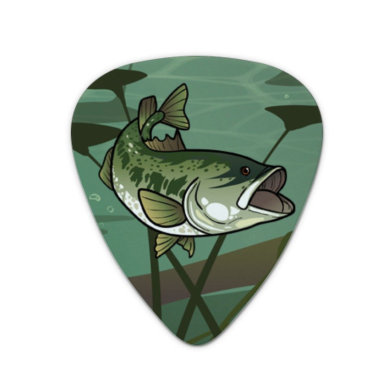 Bass Fish Swimming in River Novelty Guitar Picks Medium Gauge - Set of 6