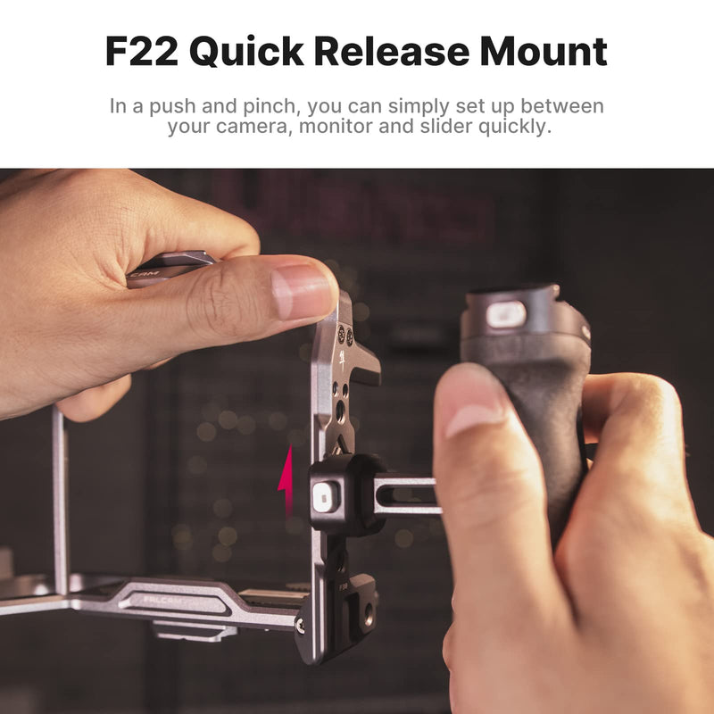 FALCAM F22 Quick Release Handle, Camera Side Handheld Grip Convert 1/4" Thread to F22 QR System, 22mm Aluminum Video Shooting Accessory Filmmaker Photographer You-Tuber Must Have