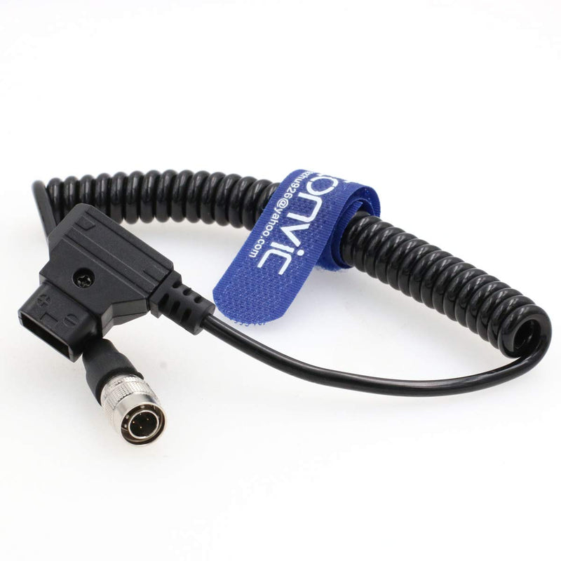 Hirose 4Pin Male to D-Tap for Zoom F8 Sound Devices 633/644/688 (Coiled Cable) Coiled Cable