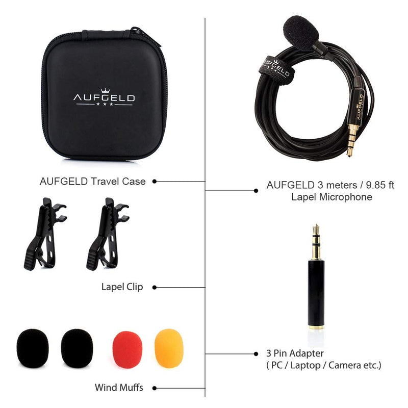 [AUSTRALIA] - Professional Best Small Mini Lavalier Lapel Omnidirectional Condenser Microphone for Apple iPhone Android Windows Cellphones Clip On Interview Video Voice Podcast Noise Cancelling Mic Blogger Vlogger 