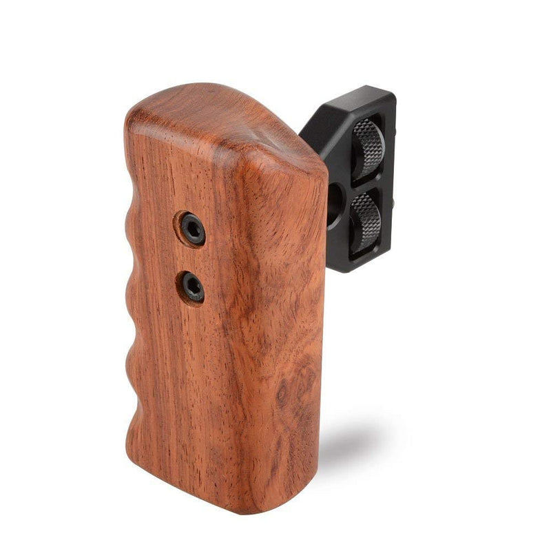 CAMVATE DSLR Wood Wooden Handle Grip Mount Support for DV Video Cage Rig (Left Hand) Red-1