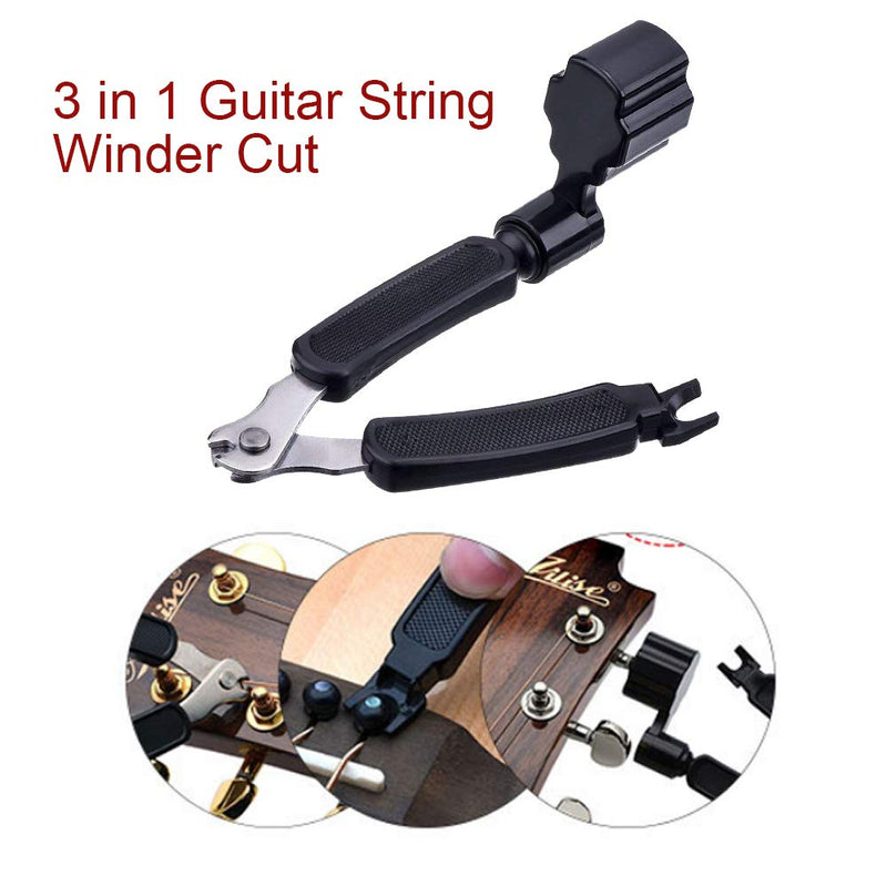 Guitar Luthier Tool Set, Includes 1 piece Guitar Fret Crowning Luthier File, 1 piece Stainless Steel Fret Rocker Leveling Tool, 2 pieces Fingerboard Guards with 1 piece 3 in 1 Guitar String Winder Cut
