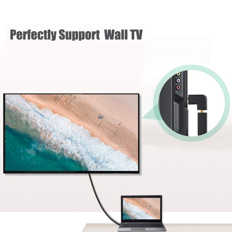 Warmstor 4 Pack HDMI 2.0 Male to Female Adapter Right Angle Connector 90 Degree 270 Degree HDMI Cable Extender 3D & 4K Supported (2 Combos,Gold Plated)