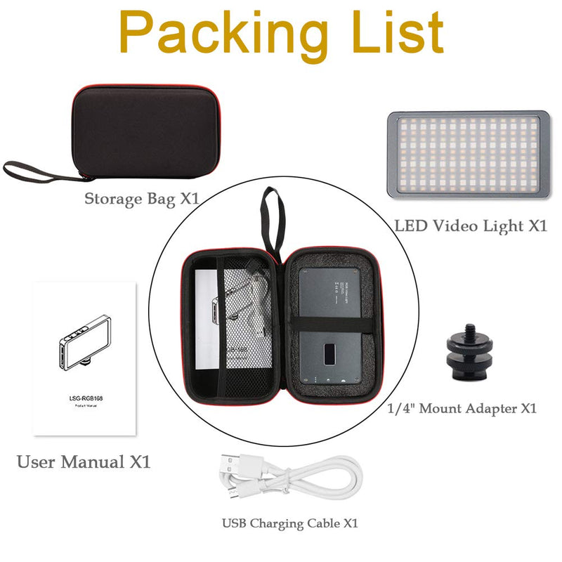 RGB LED Video Light,Built-in 12W Rechargeable Battery,Portable On Camera Light Panel with Aluminium Alloy Body,360° Full Color CRI≥97 2500-8500K for Photography/YouTube/Photo Studio/Live Streaming Silver Gray