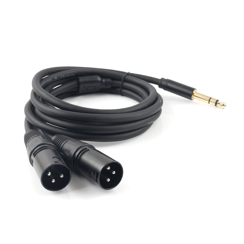 [AUSTRALIA] - SiYear Profession 6.35mm (1/4inch) TRS Male Plug to 2 Dual XLR Male Microphone Stereo Unbalanced Audio Converter Adapter Y Splitte Cable Cord （5FT/1.5M) 6.35-2XLRM-1.5M 