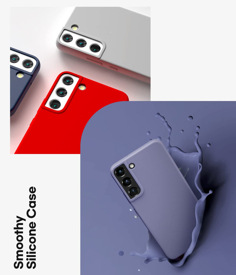 Goospery Liquid Silicone Designed for Galaxy S22 Plus Case (6.6 inches) Silky-Soft Touch Full Body Protection Shockproof Cover Case with Soft Microfiber Lining - Lavender Grey
