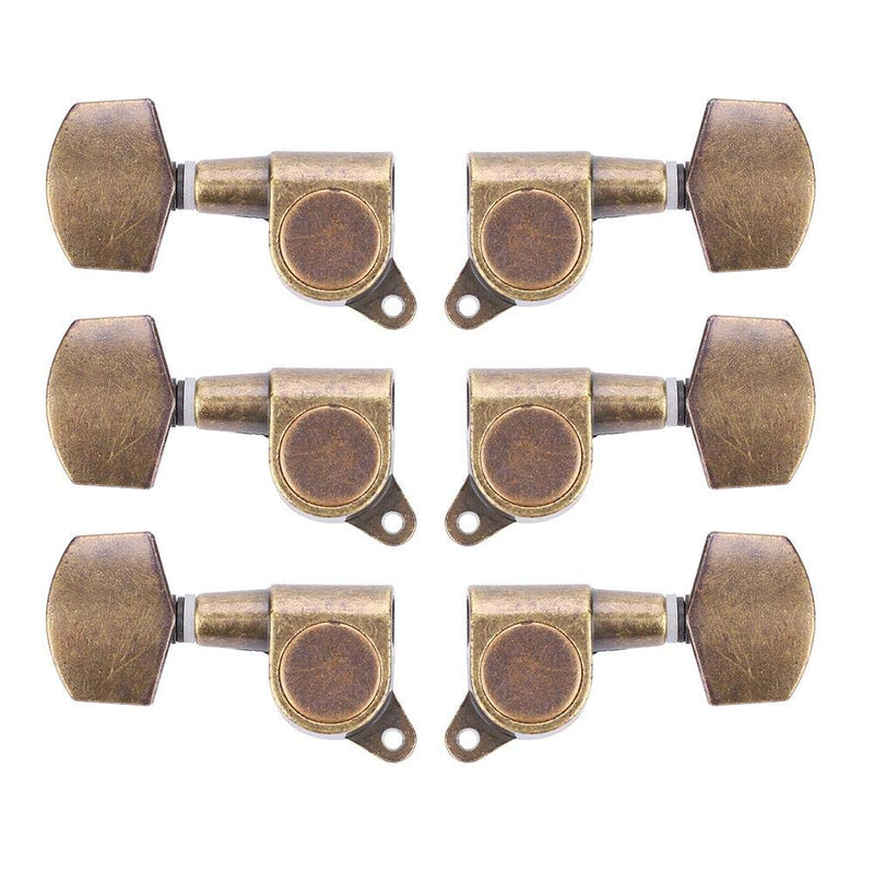 Guitar String Tuning Pegs Tuner, 6 Pieces 3L3R Guitar Tuning Pegs Sealed Closed Tuners Copper Alloy Machine Heads Tuners Machine Heads Knobs Tuning Keys for Electric or Acoustic Guitar