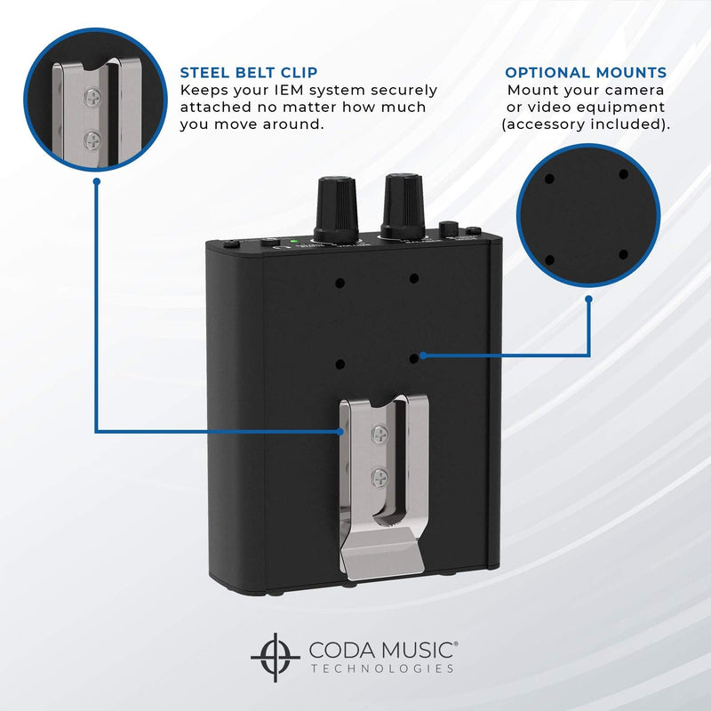 Wired in Ear Monitor System/IEM Personal Monitoring Headphone Amplifier with Mono & Stereo Panning, IEM-Stereo by Coda Music Technologies