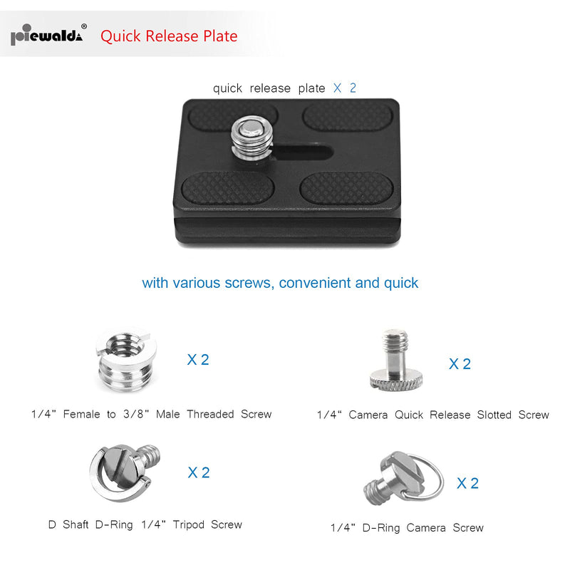 [AUSTRALIA] - Universal Tripod Quick Release Plate, Niewalda Quick Release Plate, Arca Swiss Plate with 1/4 Inch Slotted Screw, C-Ring/D-Ring Screw, 1/4"-3/8" Screw, for DSLR Camera Tripod Ballhead(PU-50) PU-50 