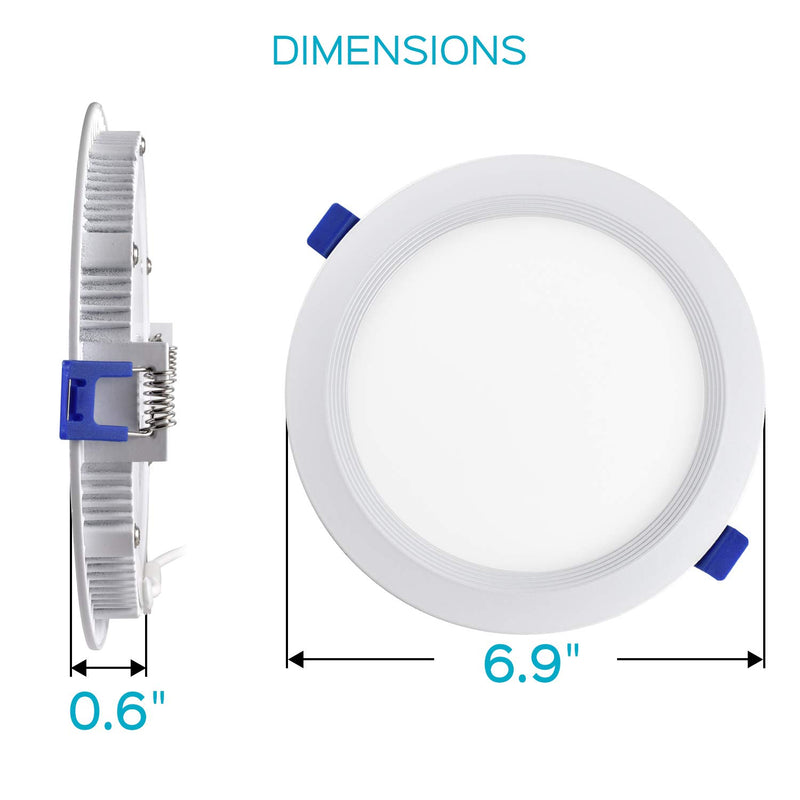 Luxrite 6 Inch Ultra Thin LED Recessed Light with Junction Box, 12W, 4000K Cool White Dimmable, 850 Lumens, Slim Recessed Ceiling Light, IC Rated Airtight, Energy Star & ETL Listed 4000k (Cool White)