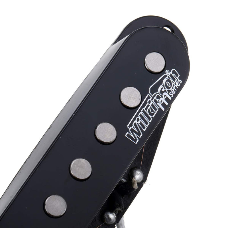 Wilkinson M Series High Output Alnico 5 Strat Single Coil Neck Pickup for Stratocaster Electric Guitar, Black