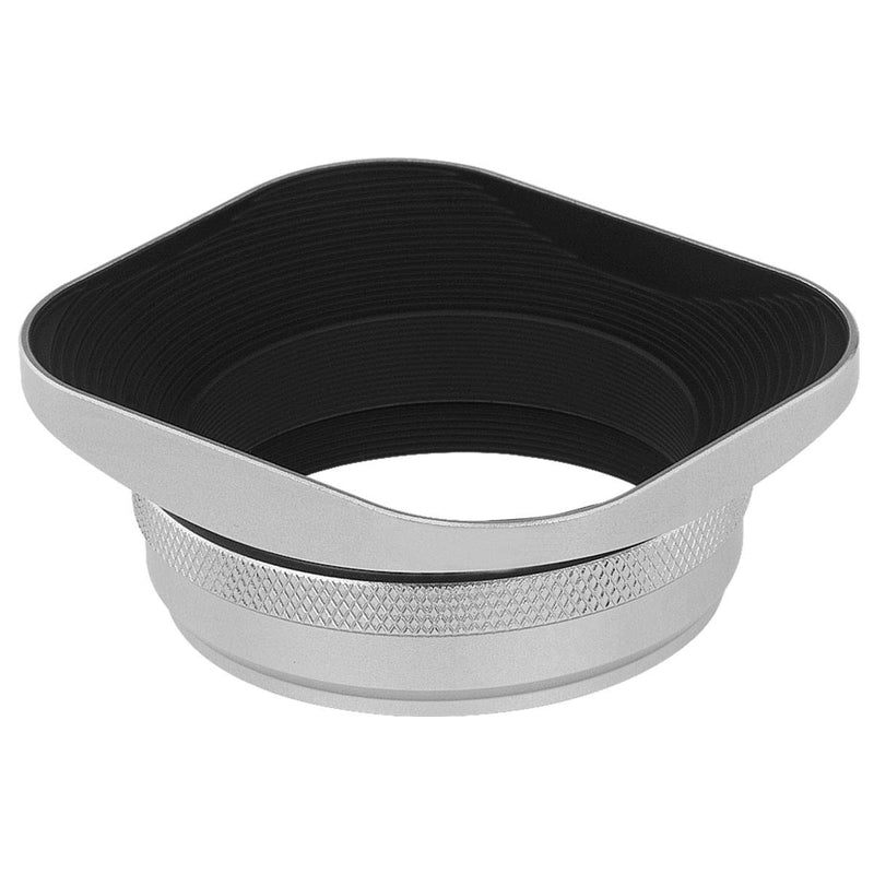 Haoge LH-EW3 Square Metal Lens Hood with 49mm Adapter Ring with Cap for Fujifilm Fuji FinePix X100 X100S X100T X100F X70 X100V Camera Replaces Fujifilm LH-X100 AR-X100 LH-X70 Silver