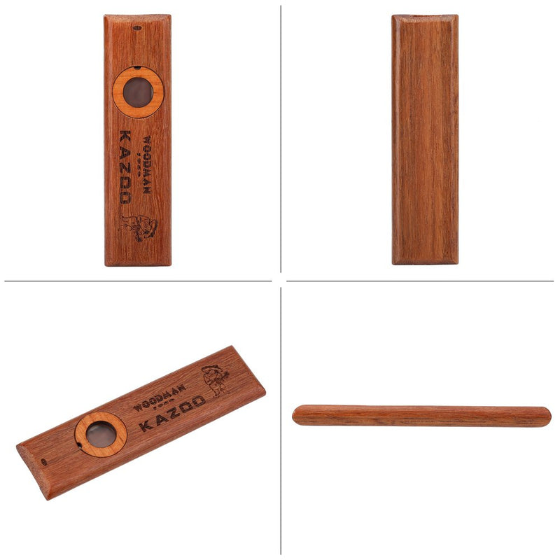 Dilwe Wooden Kazoo, Ukulele Guitar Partner Harmonica with Box for Music Lovers