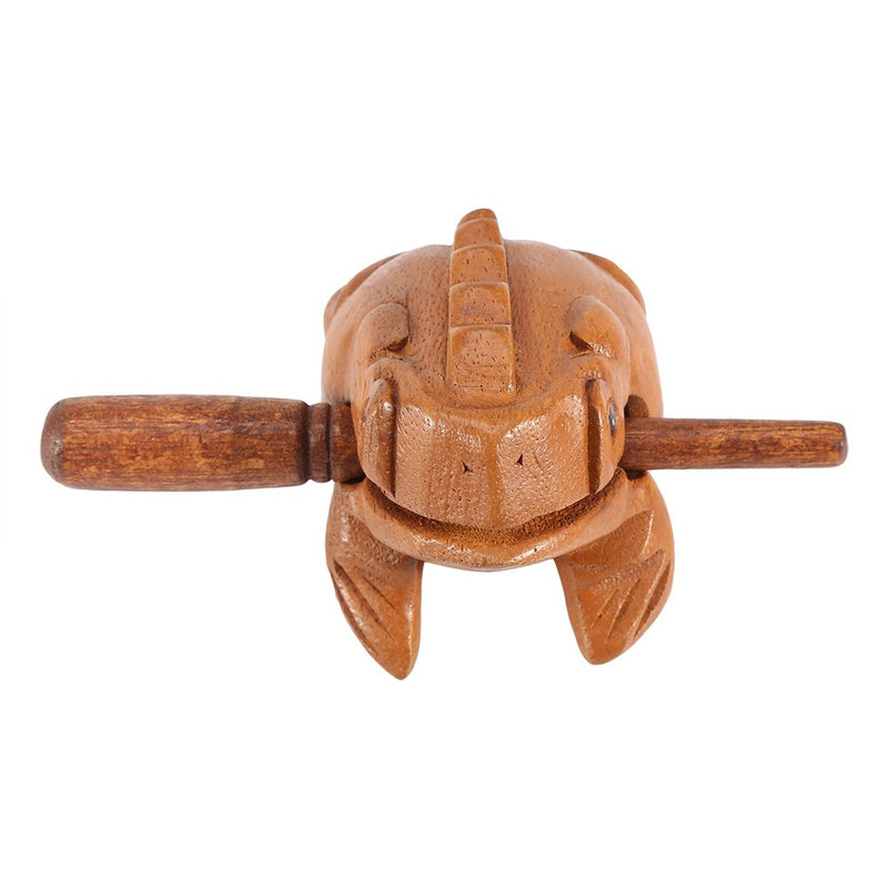 Wood Frog Guiro Rasp Thailand Hand Carved Wooden Frog Guiro Rasp Croaking Sound Toy Musical Instrument Tone Block Natural Finish Five Sizes(#5) #5