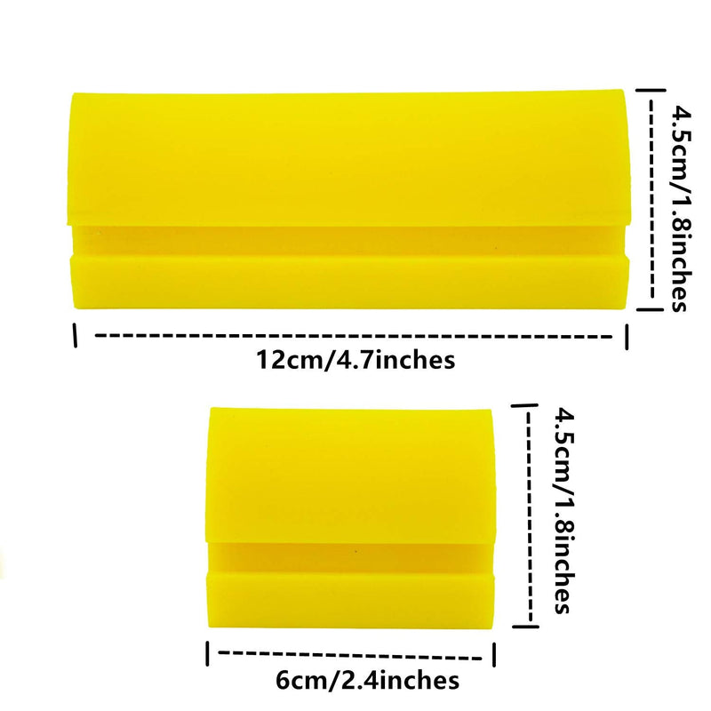 ECOmorning 2Piece DIY Mini Squeegee Silicone Squeegee Window Tint Squeegee for for Window Glass, Mirror, Shower - Yellow 2pcs