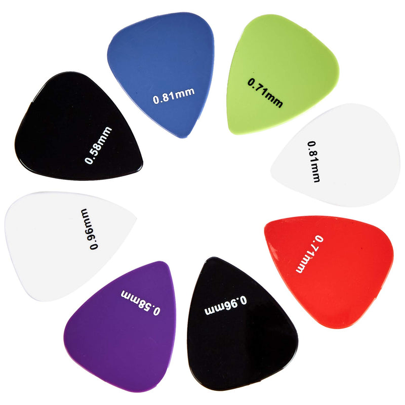 AmazonBasics Guitar Picks, Solid Colors, Nylon, 30-Pack