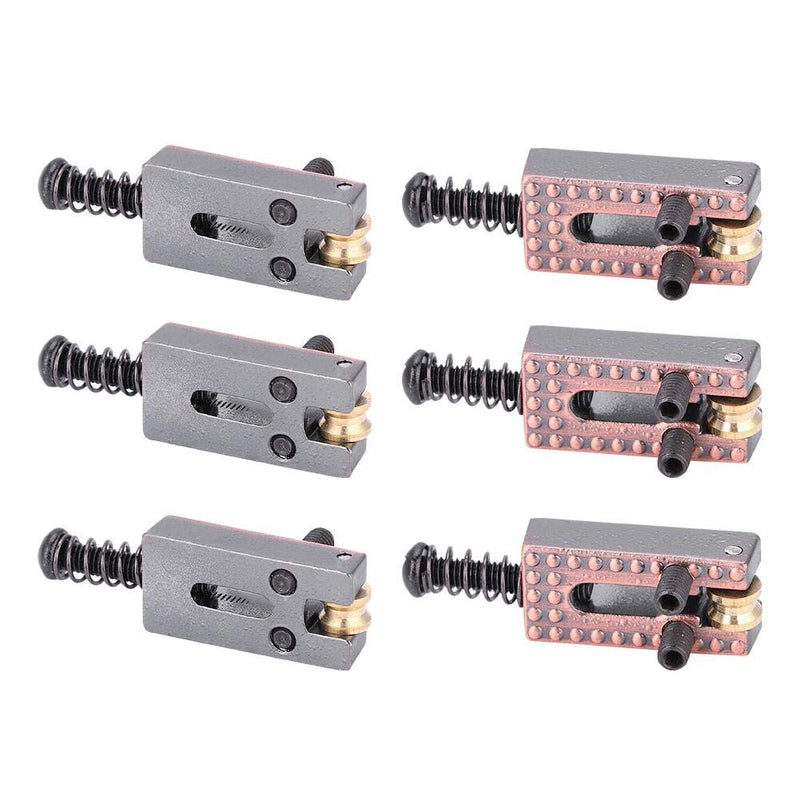 Saddle for Electric Guitar, 6 Roller Bridge Saddles for Fender Strat Tele Electric Guitar 4 colors(Red)