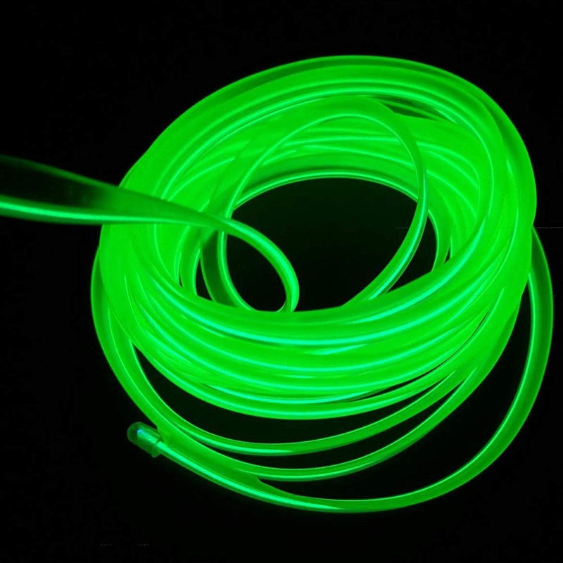 Kmruazre El Wires, Light Strips Electroluminescence Light Glowing Neon String Lights for Car Decoration Easily DIY(2m/6ft, Fluorescent green)