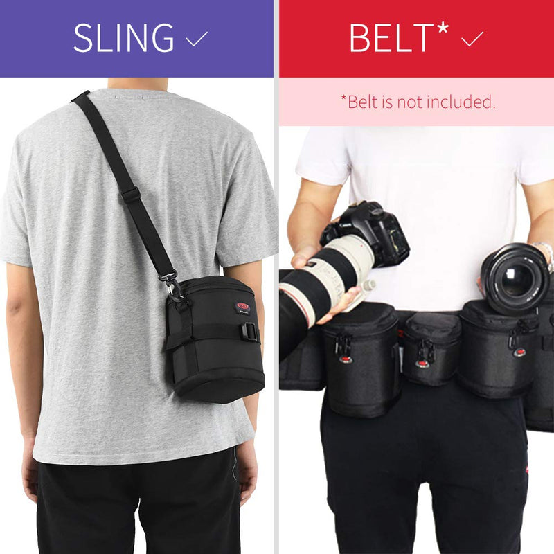Camera Lens Case DSLR Camera Lens Bag Fits for Canon Nikon Pentax Sony Olympus Panasonic and Other Camera Lens BL-007