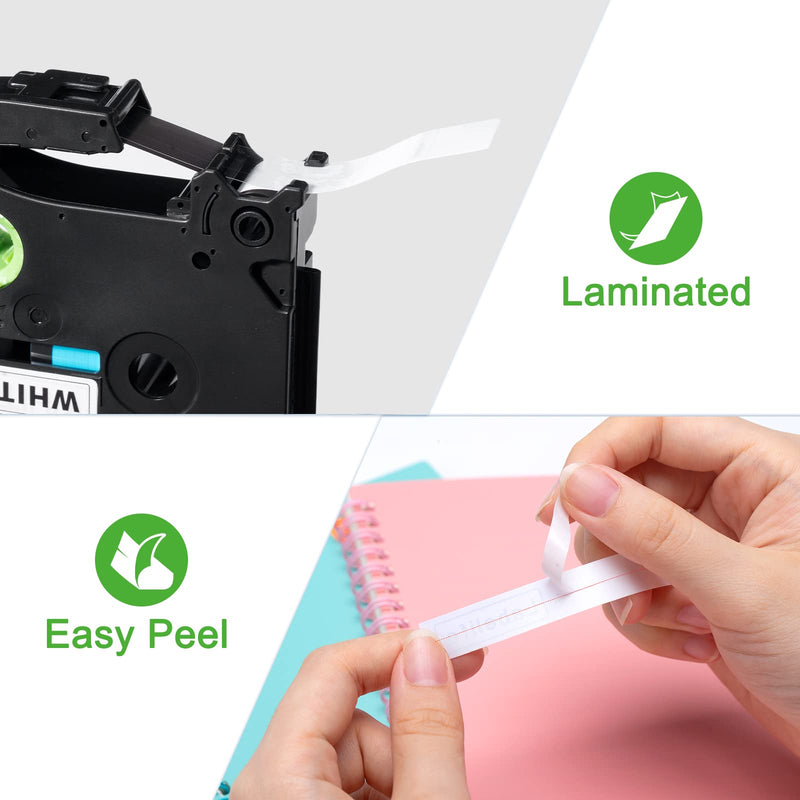 [AUSTRALIA] - Labelife 6-Pack 9mm Label Tape Replacement for Brother P Touch TZe TZ Tape 9mm 0.35 Laminated Color Label Tape for Brother Ptouch Label Maker PT-D210 PT-D220 PT-D200 PT-H110 PT-D400 PT-1880, 3/8 Inch 9mm 0.35 inch 